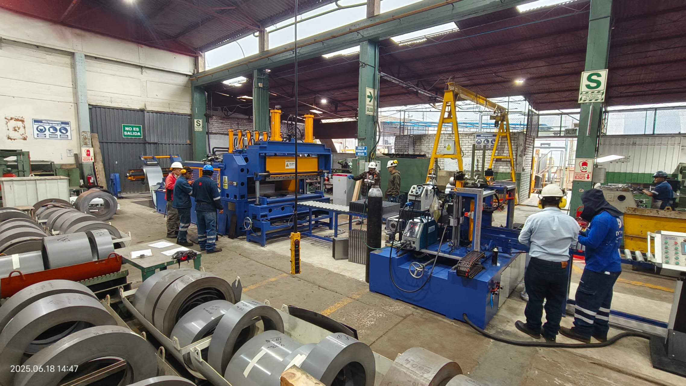 transformer corrugated fin production line installed in Peru